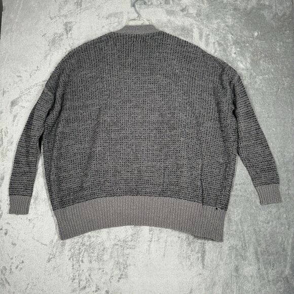 Urban‎ Outfitters Sweater Womens Medium Gray Textured Cardigan Oversized Neutral - Picture 3 of 8